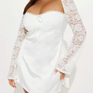 NWT White Satin Fashion Nova Dress